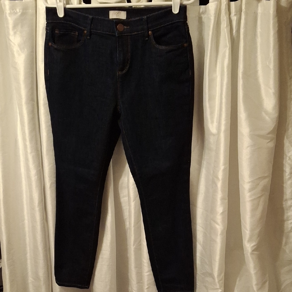 LOFT Women's Dark Indigo Skinny Jeans 8 P